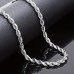 Koala bear Necklaces Unisex Fashion Silvery Plated 4mm Twisted Rope Chain Necklace, Copper Core, Hypoallergenic, Party Style Jewelry, for Christmas and Valentine'S Day Gift