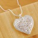 Koala bear Lockets Exquisite 925 Silvery-Plated Heart Pendant Necklace, Sexy Hollowed Out Floral Design, for Women Man Fashion Perfect Wedding Party Accessory, Christmas Gift Idea