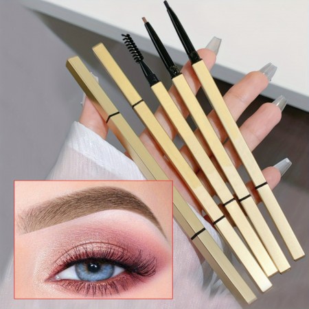 Koalafairy Cosmetic pencils Waterproof Long-Lasting Dual-Ended Eyebrow Pencil - Universal for All Skin Types, Easy Glide Brow Pencil with 6 Shades Options, 6PCS