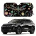 Clawstar Automotive windshield shade screens 57" x 27.5" Foldable Sunshade with UV Protection and Dragonfly and Flowers Print