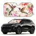 Parktiger Automotive windshield shade Adiffly Pink Floral & Hummingbirds UV Protection Sunshade - 144.78cm x 69.85cm, Foldable Windshield Cover