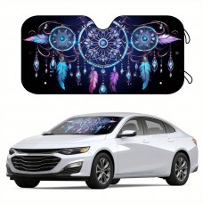 Parktiger Automotive windshield shade screens 144.78cm X 69.85cm Dream Catcher Car Windshield Sun Shade With 4 Free Suction Cups Car Sunshade Keep Vehicle Cool UV Sun And Heat Reflector Fit For SUV Trucks