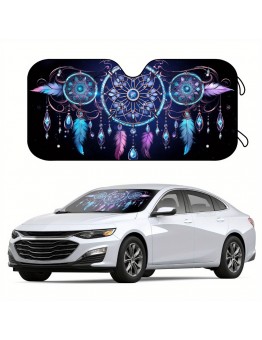 Parktiger Automotive windshield shade screens 144.78cm X 69.85cm Dream Catcher Car Windshield Sun Shade With 4 Free Suction Cups Car Sunshade Keep Vehicle Cool UV Sun And Heat Reflector Fit For SUV Trucks