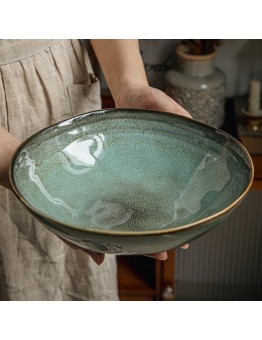 coral baby Bowls UniqueCeramic Bowl - Irregular Kiln-Fired Design for Salads, Cakes & Noodles - Vintage Style Dining Accessory 2pcs