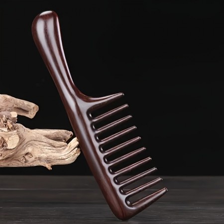 coral baby Combs Sandalwood Wide-Tooth Hair Comb - Anti-Static Wooden Bristle Scalp Massage Brush for All Hair Types, Ideal for Long and Curly Hair, Untangling and Styling