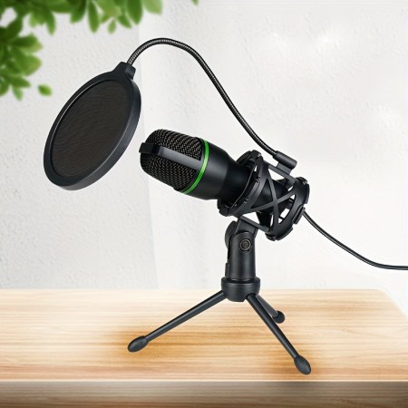 Cloud Ants Microphones High-Quality Wired Microphone for Live Streaming, Noise Reduction, and Video Conferencing - 3.5mm Plug, Ideal for Gaming & Karaoke, Black