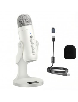 Gallop Tiger Microphones USB Microphone for PC/Phone - Plug & Play with Type-C, Headphone Jack, Volume & Gain Control, Mute Button for Streaming, Gaming, Podcast, Recording - No Battery Needed