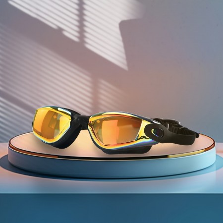 Cloud Ants Swim goggles High-Definition Swimming Goggles - Waterproof, Anti-Fog, Durable PC Material, Fit for Adults, with Sleek Black Frame & Yellow-Tinted Lenses, Ideal for Men & Women, Perfect for All Holidays