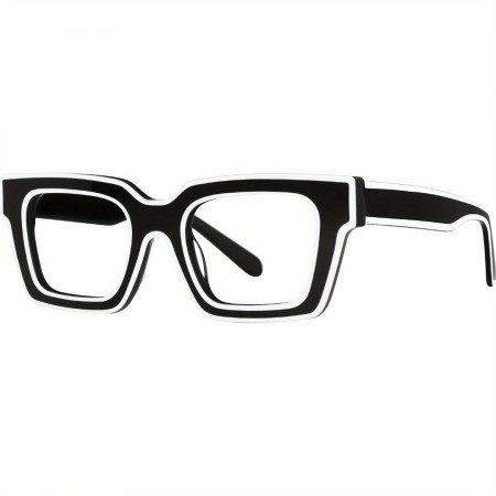 Sealcat Eyeglasses Chic Rectangular Frame Glasses for Women, Acetate Fiber Material, Integrated Nose Support, Interchangeable Acrylic Lenses, Includes Glasses