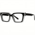 Sealcat Eyeglasses Chic Rectangular Frame Glasses for Women, Acetate Fiber Material, Integrated Nose Support, Interchangeable Acrylic Lenses, Includes Glasses