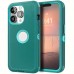 coral fish Cell phone cases Protective Case Compatible With For iPhone 13 Pro Max Heavy Duty Shockproof Rugged 3-Layers Phone Cover Navy Green