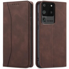 Cloud Pomelo Covers for smartphones Protective Case Compatible With for Samsung S20 5G Heavy Duty Shockproof Rugged Faux Leather Magnetic Flip Card Holders Kickstand Phone Cover Dark Brown Coffee