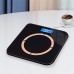 Cloud Pomelo Scales Sleek Black & Rose Golden Digital Body Scale with Tempered Glass - Battery-Powered, Modern Square Design for Home Health Monitoring, No Batteries Included