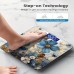 Wild snake Scales Floral Digital Bathroom Scale with Temperature Display – High Precision LCD Sensor, AAA Battery Operated, Decorative Blue and Golden Design, Ideal for Home Decor, Bathroom Decor And Accessories