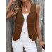 EAGLEGOOSE Elegant Women'S Solid Color Button-Front Vest Cardigan, Corduroy, V-Neck, Sleeveless, Polyester, Elegant Style, Spring/Summer/Autumn, Adult OuterwearXL size