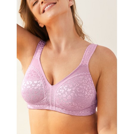 PRINCEGOOSE bras Elegant Plus Lightweight Wireless Bra - 1pc Leopard Print No Padding Comfortable Bra with Slight Stretch Knit Fabric - 82% Nylon 18% Elastane Contrast Lace Detail M SIZE