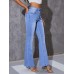 EAGLEGOOSE Jeans Casual Multi Pockets Straight Leg Jeans - Loose Fit Denim Pants For Women - Women's Clothing M SIZE