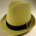 ANGLEGOOSE Hats Natural Black Straw Trilby Fedora Hat Small Brim Style Costume Party Dance Halloween Fancy Dress