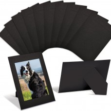 Aospenice Paper photo frames 100pcs Modern Black Paper Picture Frames Perfect for DIY Crafts & Home Decor, Horizontal Cardboard Photo Easels