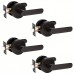 HISHARK Door handles of metal 4 Pack Metal Passage Door Lever Set - Interior Keyless Round Non-Locking Handles for Hallway and Closet