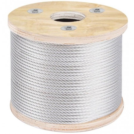 Eveagle Wire Heavy-Duty 304 Stainless Steel Wire Rope Cable, 4.8mm x 76m Reel - Corrosion Resistant & Durable for Lifting and Rigging