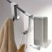 Power land Towel hooks of metal 4pcs Sleek Stainless Steel Towel Hooks for Bathroom - Easy Install, No-Drill, Over-the-Glass Design, Perfect for Contemporary Home Decor, Towel Holder for Bathroom