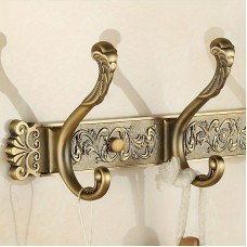 Treekey Towel hooks of metal Antique-Style 5-Hook Wall Mounted Coat Rack - Heavy-Duty Entryway Organizer for Hanging Coats, Hats, and Bags - Easy Installation and Space-Saving Design