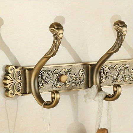 Treekey Towel hooks of metal Antique-Style 5-Hook Wall Mounted Coat Rack - Heavy-Duty Entryway Organizer for Hanging Coats, Hats, and Bags - Easy Installation and Space-Saving Design