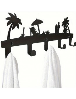HISHARK Towel Metal Wall Mounted Towel Rack, Household Towel Coat Key Hook Holder, Bedroom Bathroom Living Room Hanger, Rustproof Waterproof Rack Hook, Swimming Pool Towel Rack, Outdoor Towel Rack