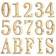 Power land Metal house numbers Solid Brass House Number Sign - 1pc 4" 101mm Metal Address Plate for Apartment, Mailbox, Exterior - Durable, Weather-Resistant, Easy to Install, #0-9 Numerals