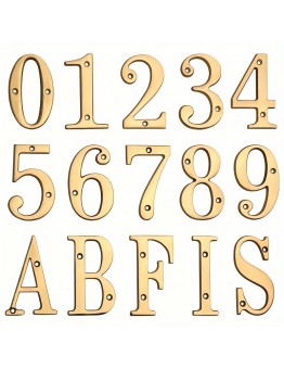Power land Metal house numbers Solid Brass House Number Sign - 1pc 4" 101mm Metal Address Plate for Apartment, Mailbox, Exterior - Durable, Weather-Resistant, Easy to Install, #0-9 Numerals