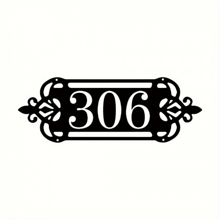 Dayland Metal house numbers Personalized Metal Address Sign - Custom House Number & Street Plaque, Perfect for Outdoor Decor, Housewarming Gift, 25.07x8.92 cm