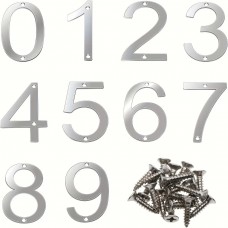 TOPRINCE Metal house numbers Modern Stainless Steel House Numbers 0-9, Brushed Finish with Installation Screws - Ideal for Garden, Mailbox, Apartment, Hotel & Office Address Signs