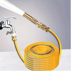 Intree Watering hose High-End Garden Hose Set, Adjustable Pressure Watering System for Car Washing and Gardening, European Standard Threads, Quick Connectors, Rubber Hose with Spray Nozzle, Vinyl Material, Universal Fittings