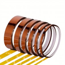 Ourlife Electrical insulating tape 6pcs High-Temperature Resistant Tape, 0.4/0.6/0.8/1/1.2/2cm x 10m Polyimide Film - Ideal for Electronic Insulation, 3D Printing, Sublimation & Welding