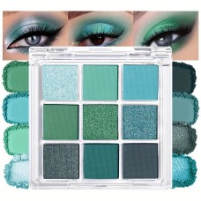 Lucky Oriental Eye-shadow 9-Color Green Avocado Vibrant Eyeshadow Palette, Highly Pigmented Matte And Shimmer Eyeshadows, Long-Lasting Waterproof And Blendable, Emerald Bright Eyeshadow Palette.