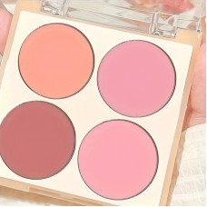 Jellywhale Cheek colors 4 Color Blush Palette - Water Resistant Matte Finish Powder - Medium Coverage for All Skin Tones - Natural Pink & Orange Shades Blush Set