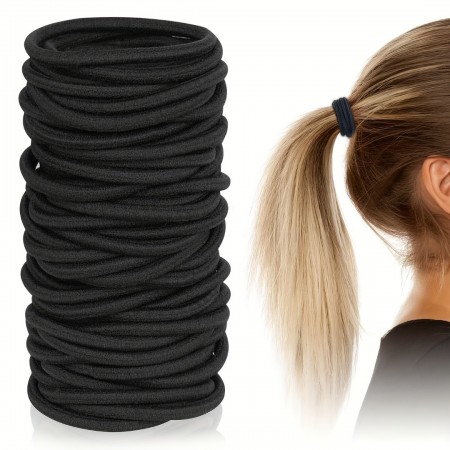 Smileland Hair ties Solid Color Elastic Hair Ties - Non Slip Ponytail Holders for Trendy Hair Styling - Daily Use - Simple and Stylish 80pcs