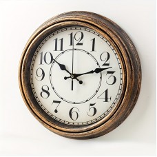 Arcabelf Clocks Vintage Bronze 29.97cm Silent Wall Clock - Rustic Decorative, Non-Ticking, Battery Operated for Kitchen, Living Room, Home Office