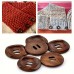 Shellife Buttons 30mm Round Brown Wooden Buttons for DIY Sewing, Knitting & Crafts - Durable & Stylish for Coats, Shirts, Crochet Projects & Scrapbooking 30pcs 