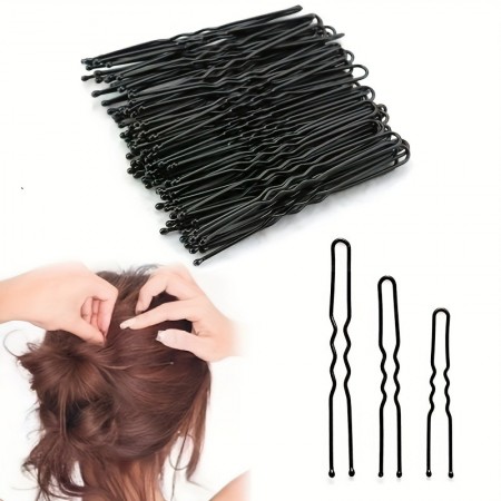 Prettygulf Bobby pins Exquisite U-Shaped Hair Pins Collection - Durable Metal Hair Accessories for Wedding, Bun Styling, and Updo's - Long-Lasting, Easy to Use, and Versatile Hair Pins for All Hair Types 50pcs