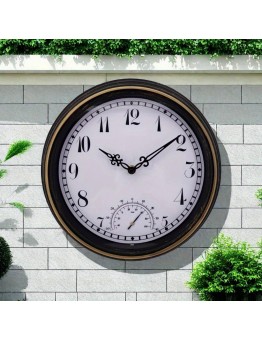 Avowaland Clocks Retro Non-Ticking Battery Operated Wall Clock with for Patio and Garden