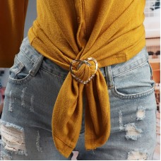 lucktrain buckles for clothing Love Silky Scarf Buckle, Peach Heart Corner Buckle Simple Dual-purpose Hem Knotted Buckle 