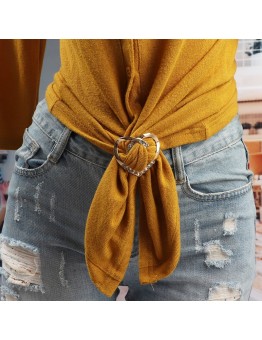 lucktrain buckles for clothing Love Silky Scarf Buckle, Peach Heart Corner Buckle Simple Dual-purpose Hem Knotted Buckle 