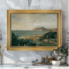 Superone Picture Frames  Art of Antique Countryside Landscape - Vintage Gold-Framed Wall Decor for Living Room, 29.97cm x 39.88cm - Rustic Scenic Painting Home Interior Decoration