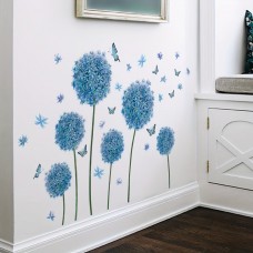 Axwhale Wall stickers 1 Set of Vibrant Blue Dandelion Wall Stickers - Perfect for Living Room & Bedroom Decor!