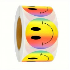 Eggeagle Stickers Rainbow Expression Stickers With Circular Packaging Decoration, Universal Color Expression Stickers, Reward Stickers, Gift Decoration, And Reward Expression Stickers Suitable For Home And School, Box Seal Sticker 100pcs