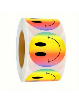 Eggeagle Stickers Rainbow Expression Stickers With Circular Packaging Decoration, Universal Color Expression Stickers, Reward Stickers, Gift Decoration, And Reward Expression Stickers Suitable For Home And School, Box Seal Sticker 100pcs