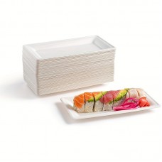 Corngoose Disposable table plates 50pcs Rectangular Disposable Plates For Picnics Birthdays Parties Cakes