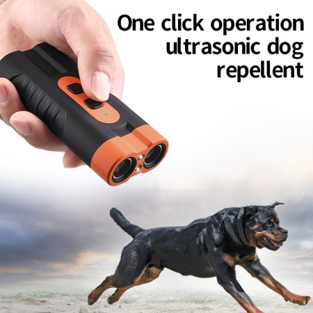 Timearth Dog repellents Rechargeable Ultrasonic Dog Repellent, Dual-Core High-Power Bark Stopper with LED , Portable Anti-Bite Device for Outdoor Use